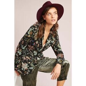 Anthropologie Aldo Martins Floral Tapestry Jacket Intarsia Blazer Boho Size XS